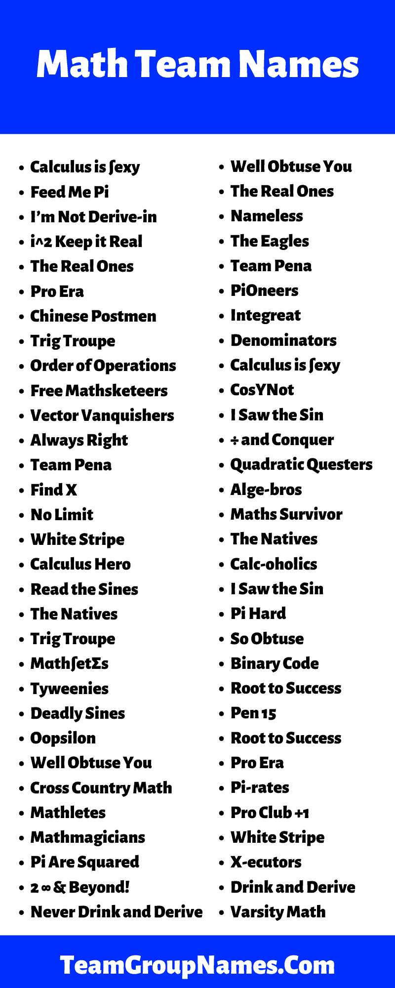 Math Team Names: 460 Name Ideas For Math Team