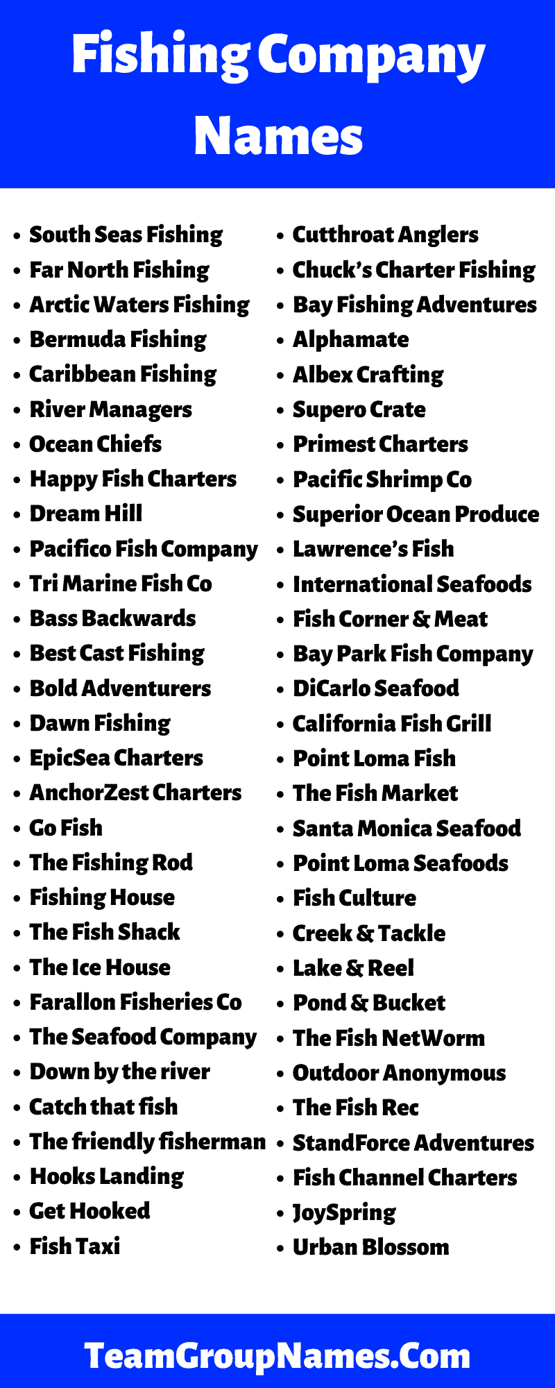 Fishing Company Name Ideas